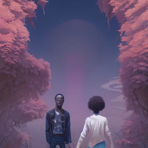 Prompt: symmetry!! highly detailed portrait of a black couple entering the void, stephen bliss, unreal engine, fantasy art by greg rutkowski, loish, rhads, ferdinand knab, makoto shinkai and lois van baarle, ilya kuvshinov, rossdraws, tom bagshaw, global illumination, radiant light, detailed and intricate environment