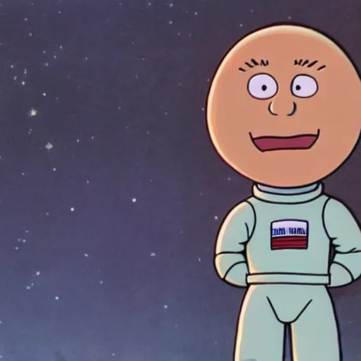 Image similar to Animation Still of Doug Funnie from Doug wearing an Astronaut's spacesuit