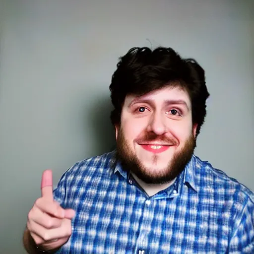 Prompt: Jontron saying hi!