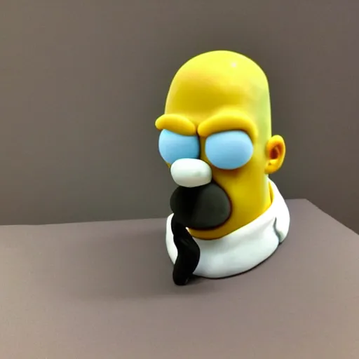 Prompt: Homer Simpsons made of clay