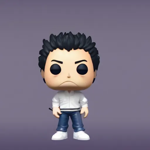 Prompt: full body 3d render of Akira Nakamori as a funko pop, studio lighting, white background, blender, trending on artstation, 8k, highly detailed