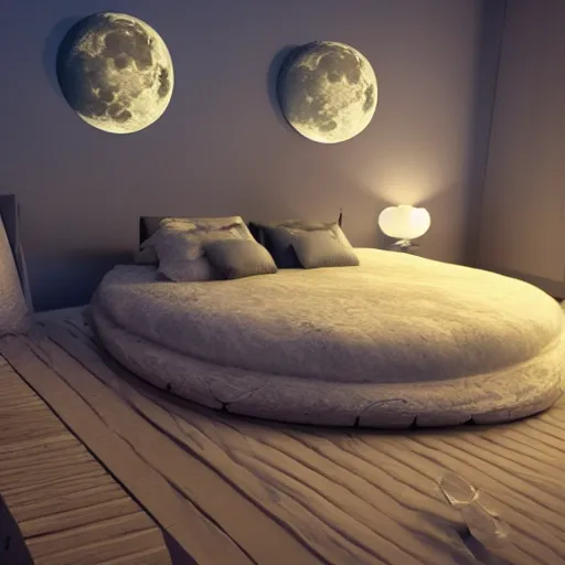 Prompt: a moon - themed bed, trending on artstation, hdr