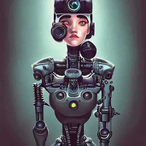 Lofi portrait with gadgets, Pixar style by Joe Fenton, Stable Diffusion