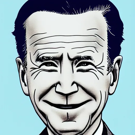 Image similar to an illustration of joe biden by takashi murakami