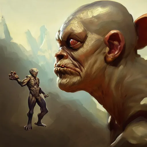 Image similar to greg manchess portrait painting of golum as overwatch character, medium shot, asymmetrical, profile picture, organic painting, sunny day, matte painting, bold shapes, hard edges, street art, trending on artstation, by huang guangjian and gil elvgren and sachin teng