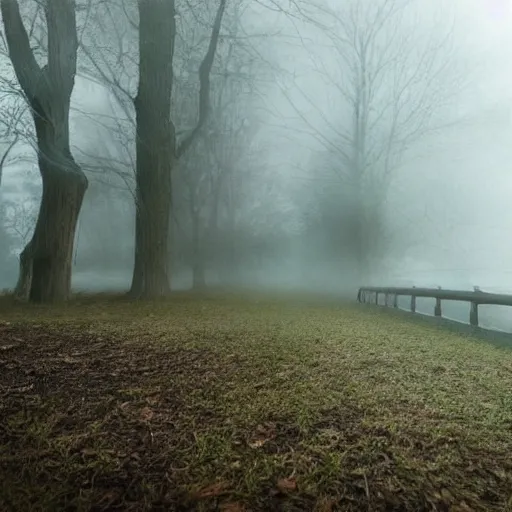 Image similar to real life pokemon, creepy!!!, scaly!!!, menacing!!!, evil, ultra realistic, gritty, morning, fog, volumetric lighting, sharp focus