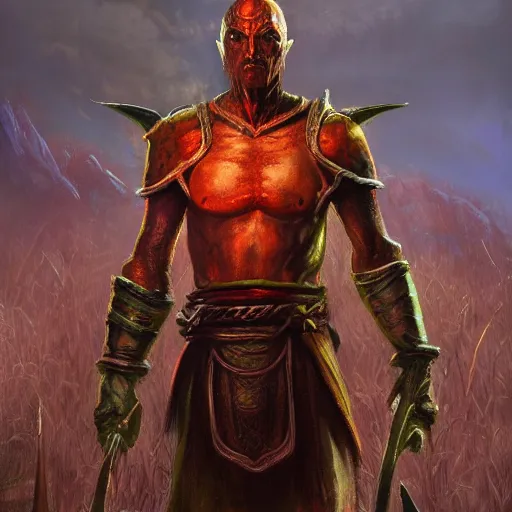 Prompt: Bright, colorful, realistic dark gritty individual elder scrolls morrowind dagoth ur full body backlighting, kodachrome, high contrast, highly detailed, sharp focus, digital painting, concept art, illustration, trending on artstation, comic book by Alex Ross cover art