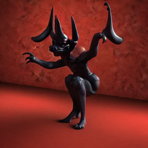 Prompt: dancing devil, 3d render, high detail