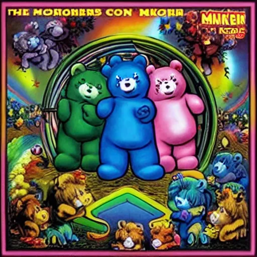 Image similar to the care bears on iron maiden album cover, 8 k resolution hyperdetailed photorealism