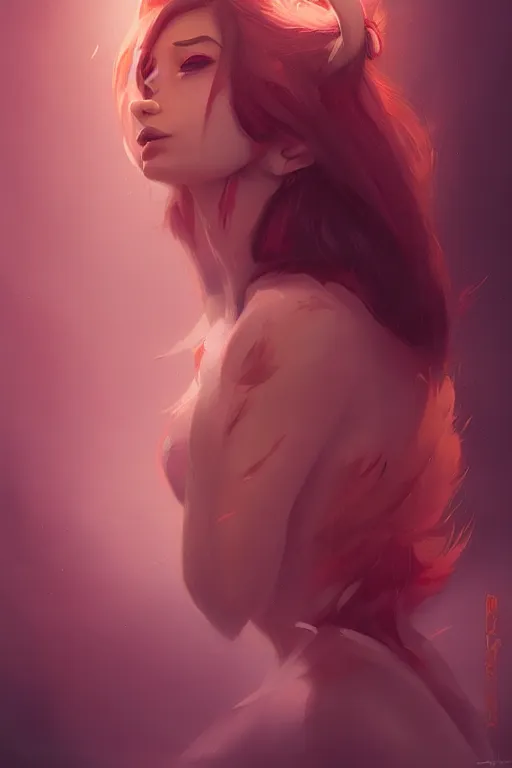 Image similar to a detailed portrait of a beautiful woman with ( red panda ) features, in professional makeup, dramatic lighting, by lois van baarle, ross tran, greg rutkowski, 4 k, trending on artstation