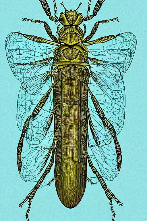 Prompt: transparent rare insect with reaction diffusion patterns. top view. high detail. illustration by Moebius