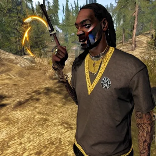 Image similar to snoop dogg in skyrim