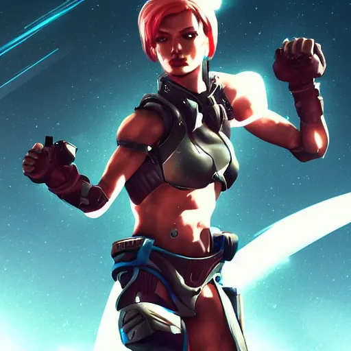 Image similar to female fighter cyborg, cinematic effect, artstation.