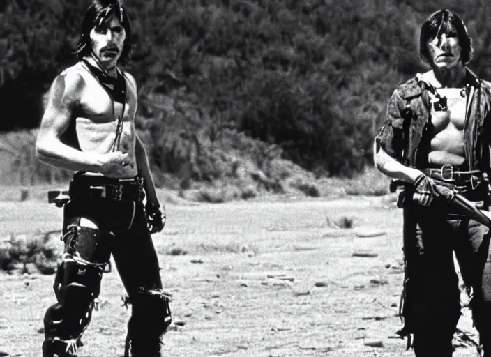 Image similar to film still of Christian Bale as Max in Mad Max 1979