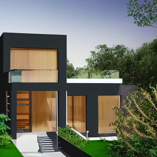 Prompt: a modern house architecture blueprint