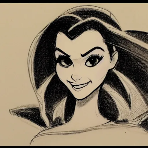 Image similar to milt kahl sketch of victoria justice as princess padme from star wars episode 3