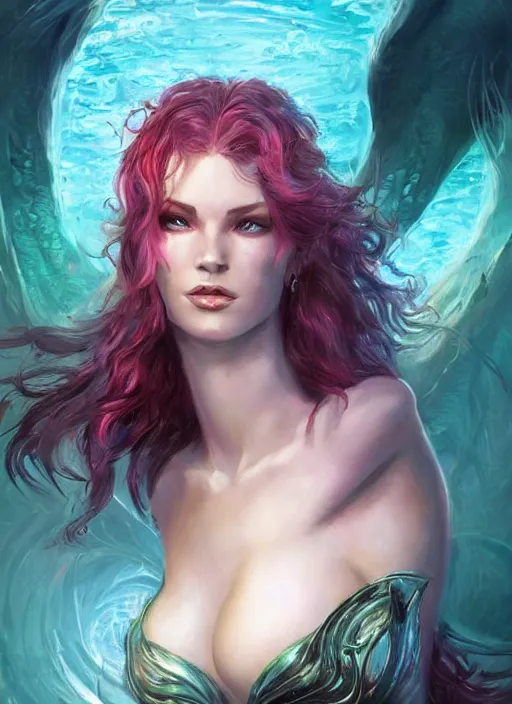 Image similar to female siren ultra detailed fantasy, dndbeyond, bright, colourful, realistic, dnd character portrait, full body, pathfinder, pinterest, art by ralph horsley, dnd, rpg, lotr game design fanart by concept art, behance hd, artstation, deviantart, hdr render in unreal engine 5