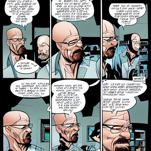 Prompt: Walter White as a comic book super hero