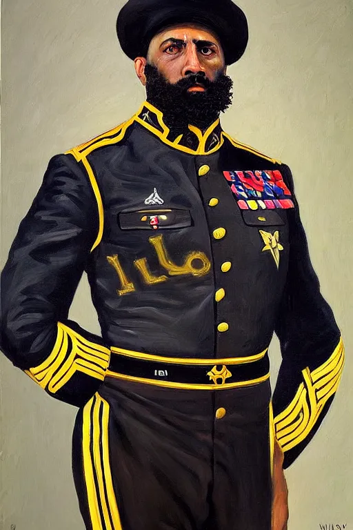 Image similar to full body portrait of the dictator of the san antonio spurs, 1 8 8 9, in full military garb, oil on canvas by william sidney mount, trending on artstation