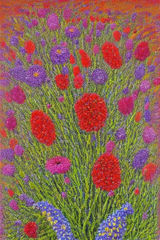 Image similar to spring flowers, happy and beautiful, by ivan marchuk