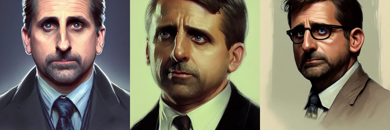 Prompt: portrait of Steve Carell as a detective, highly detailed, digital painting, artstation, concept art, sharp focus, illustration, art by artgerm and greg rutkowski and alphonse mucha