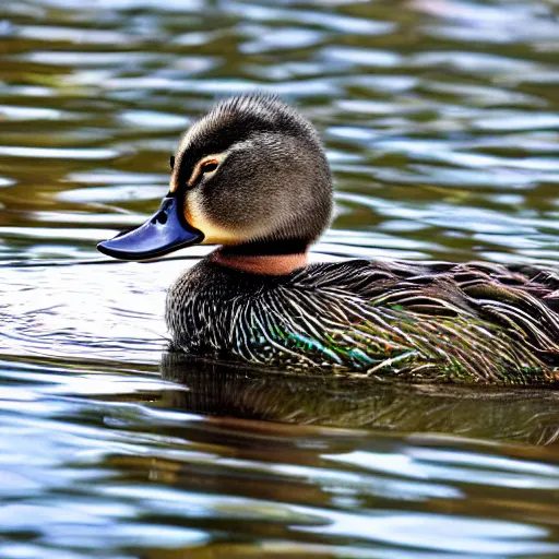 Prompt: a cute mallard duck that is helping it’s friend through relationship troubles by being funny and making it’s friend laugh