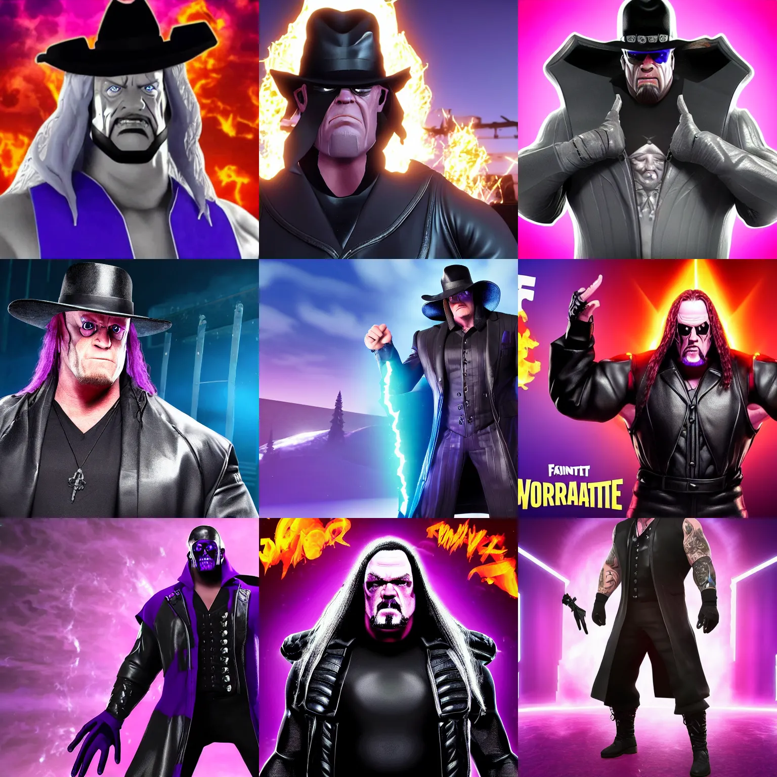 Prompt: WWE The Undertaker in Fortnite