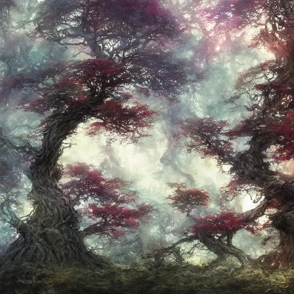 Image similar to magical tree, colours, watercolor, dramatic lighting, cinematic, establishing shot, extremely high detail, foto realistic, cinematic lighting, pen and ink, intricate line drawings, by Yoshitaka Amano, Ruan Jia, Kentaro Miura, Artgerm, post processed, artstation, matte painting, style by eddie mendoza, raphael lacoste, alex ross