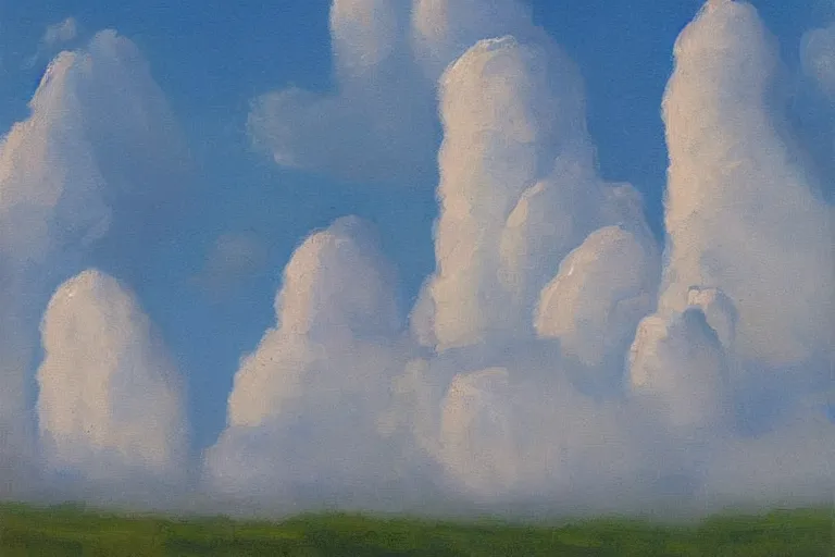 Image similar to cloud spires by russian artist sergey kuznetsov