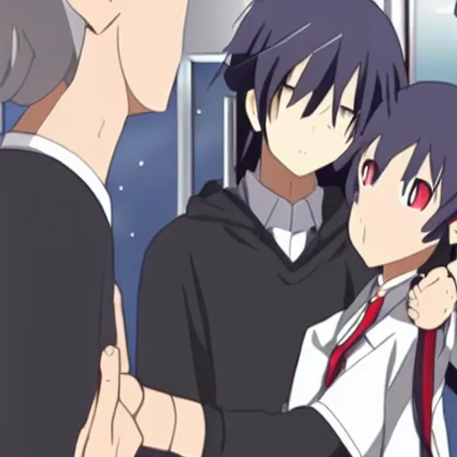 Image similar to Hikigaya Hachiman holding hands with Zero Two