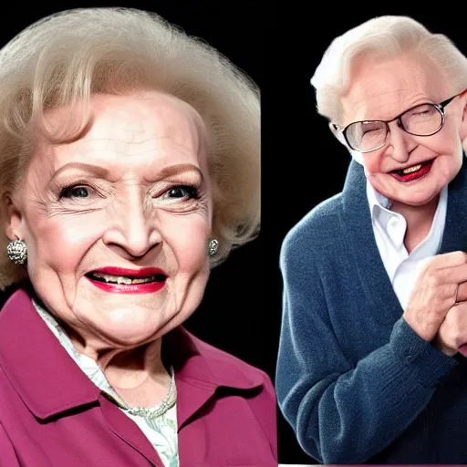 Image similar to betty white punching stephen hawking cnn breaking news