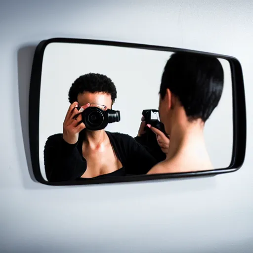 Image similar to photo of a mirror, photographer avoiding picturing their own reflection