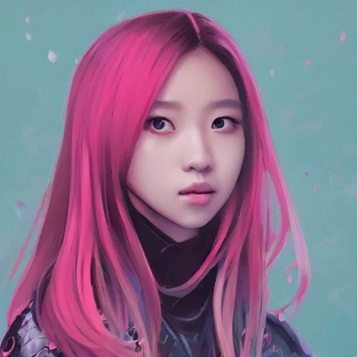 Image similar to “ a portrait of jisoo from blackpink, rainy background, pink bright art masterpiece artstation. 8 k, sharp high quality artwork in style of jose daniel cabrera pena and greg rutkowski, concept art by tooth wu, hearthstone card game artwork. ”