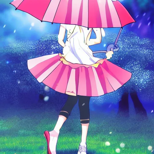 Image similar to Anime girl with magical umbrella mobile wallpaper