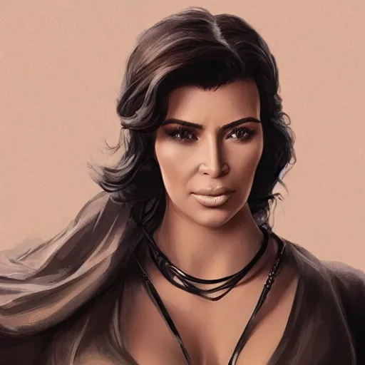 Image similar to A film still of kim kardashian as Lady Dimitrescu in resident evil, highly detailed, digital painting, artstation, concept art, sharp focus, illustration, cinematic lighting, art by artgerm and greg rutkowski and alphonse mucha diffuse lighting, fantasy, intricate, elegant, highly detailed, lifelike, photo, digital painting, artstation, illustration, concept art, smooth, sharp focus, art by John Collier and Albert Aublet and Krenz Cushart and Artem Demura and Alphonse Mucha