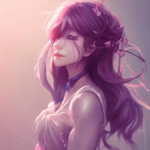 Image similar to detailed beautiful character art on amino by sakimichan patreon, wlop, weibo high quality art on artstation