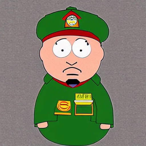 Image similar to eric cartman dressed as mao tse dong