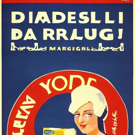 Prompt: year 1 9 2 8 commercial poster for danish margarine