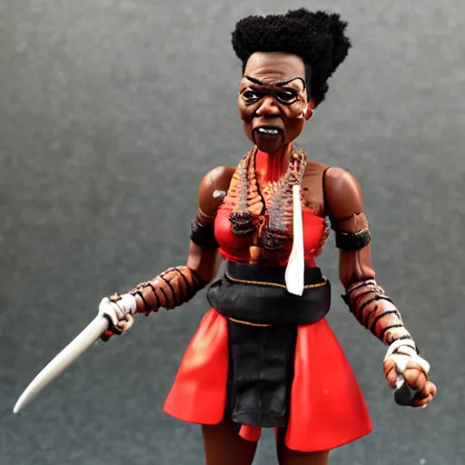 Image similar to maya angelou cosplay kunta kinte, stop motion vinyl action figure, plastic, toy, butcher billy style