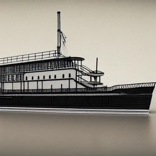 Image similar to a 3 d model of a steamboat