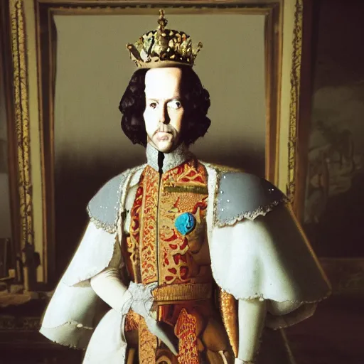 Prompt: portrait of king charles the 4 th in a still in a miyazaki movie