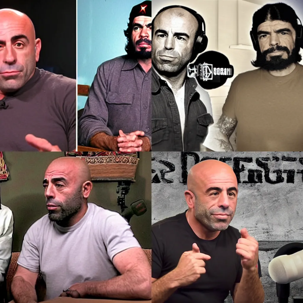 Prompt: Joe Rogan on his podcast interviewing Che Guevara
