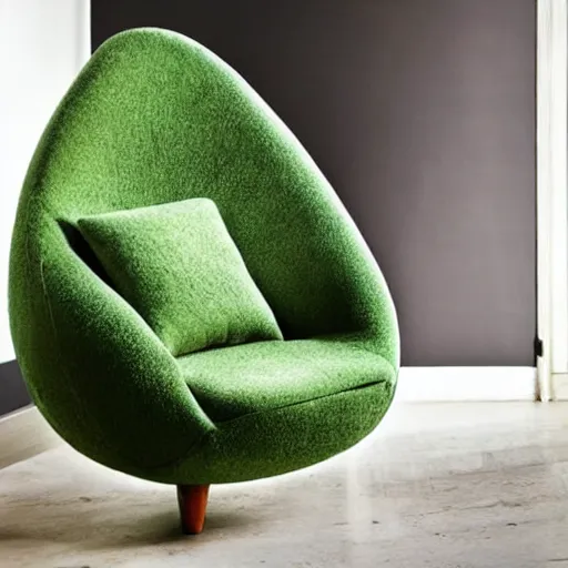 Image similar to an armchair that looks like an avocado