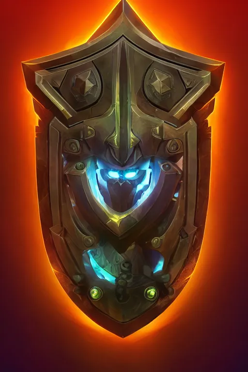 Image similar to shield fantasy epic legends game icon stylized digital illustration radiating a glowing aura global illumination ray tracing hdr fanart arstation by ian pesty and katarzyna da „ bek - chmiel