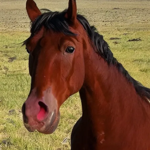 Image similar to an extremely ugly horse