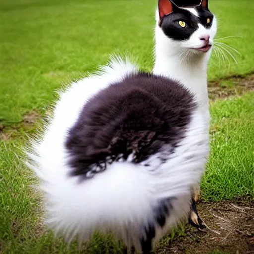 Prompt: a goose - cat - hybrid, animal photography