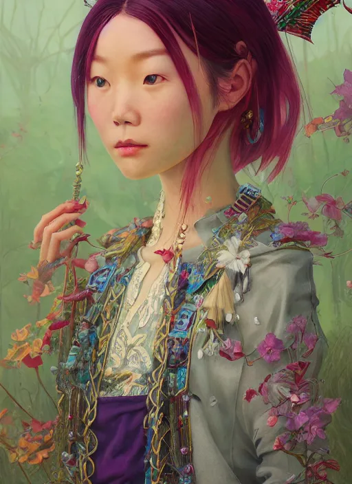 Image similar to beautiful yunnan girl : : by martine johanna and simon stalenhag and chie yoshii and casey weldon and wlop : : ornate, dynamic, particulate, rich colors, intricate, elegant, highly detailed, centered, artstation, smooth, sharp focus, octane render, 3 d