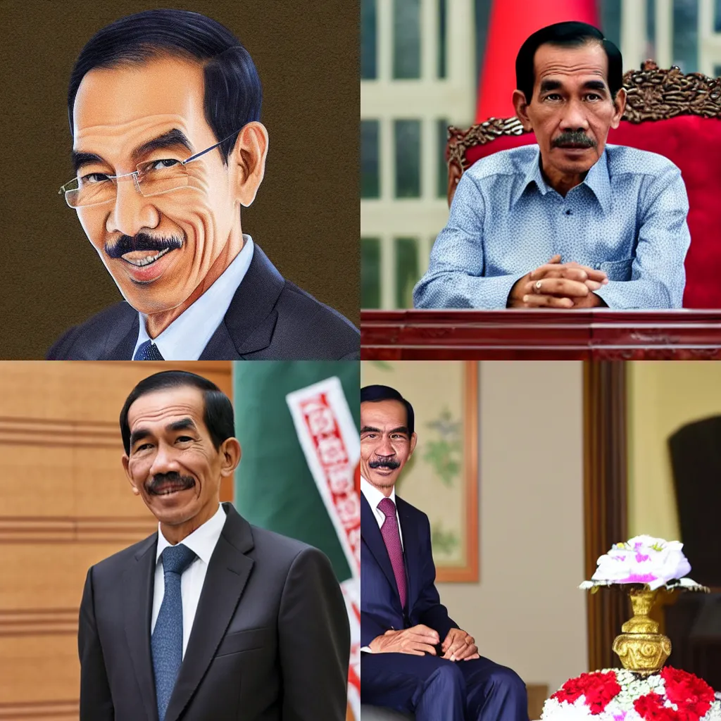 Prompt: portrait of president Joko Widodo