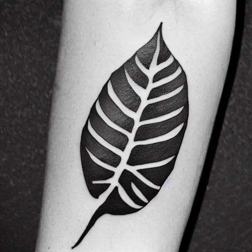 Image similar to tattoo stencil of a monstera deliciosa leaf