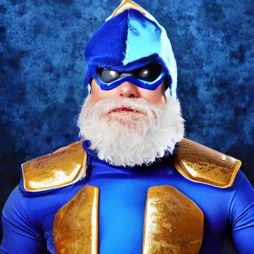 Image similar to blue santa claus as the blue power ranger, digital photography, high detailed